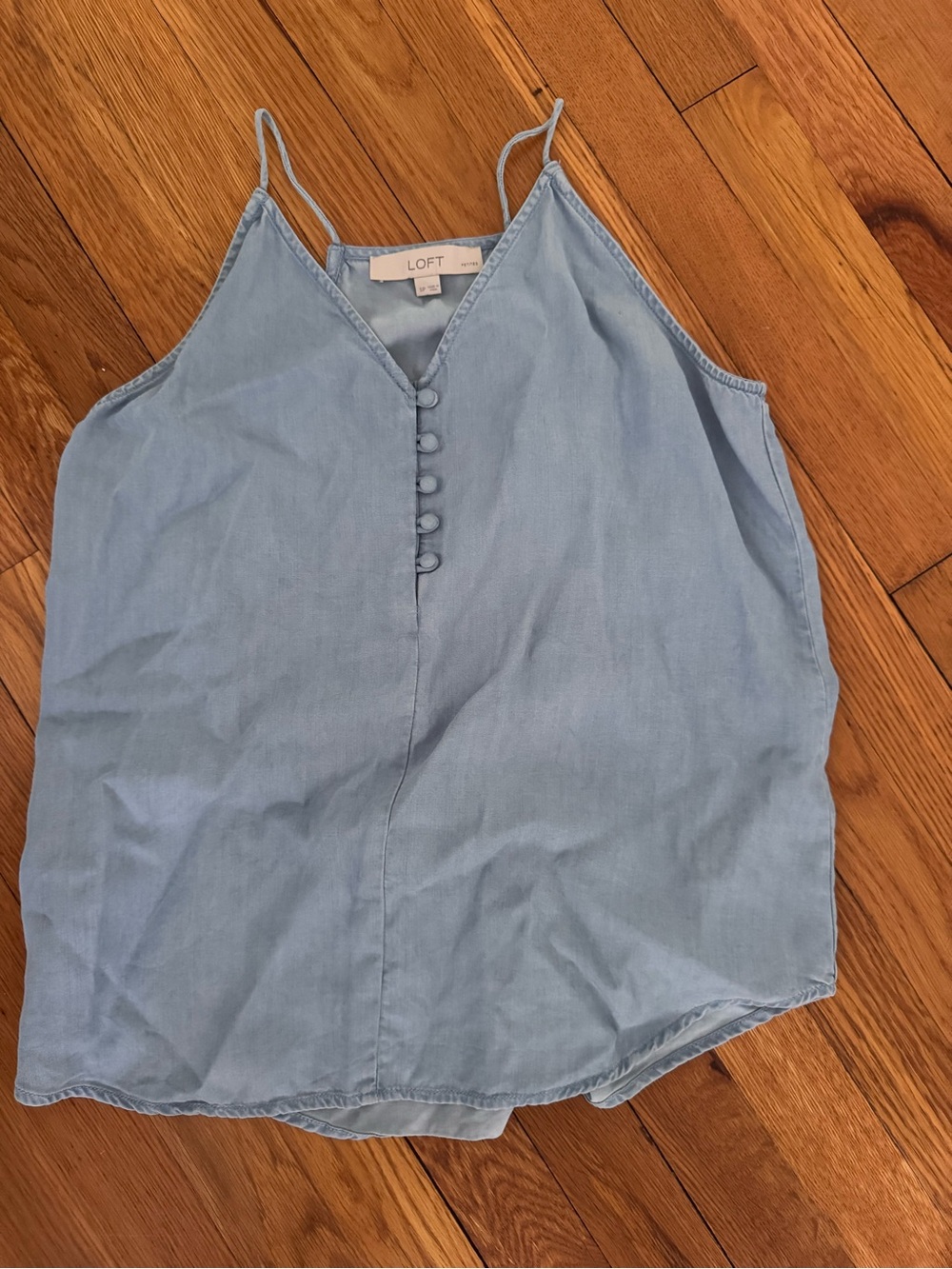 LOFT Light Blue Chambray Button-Front Camisole
